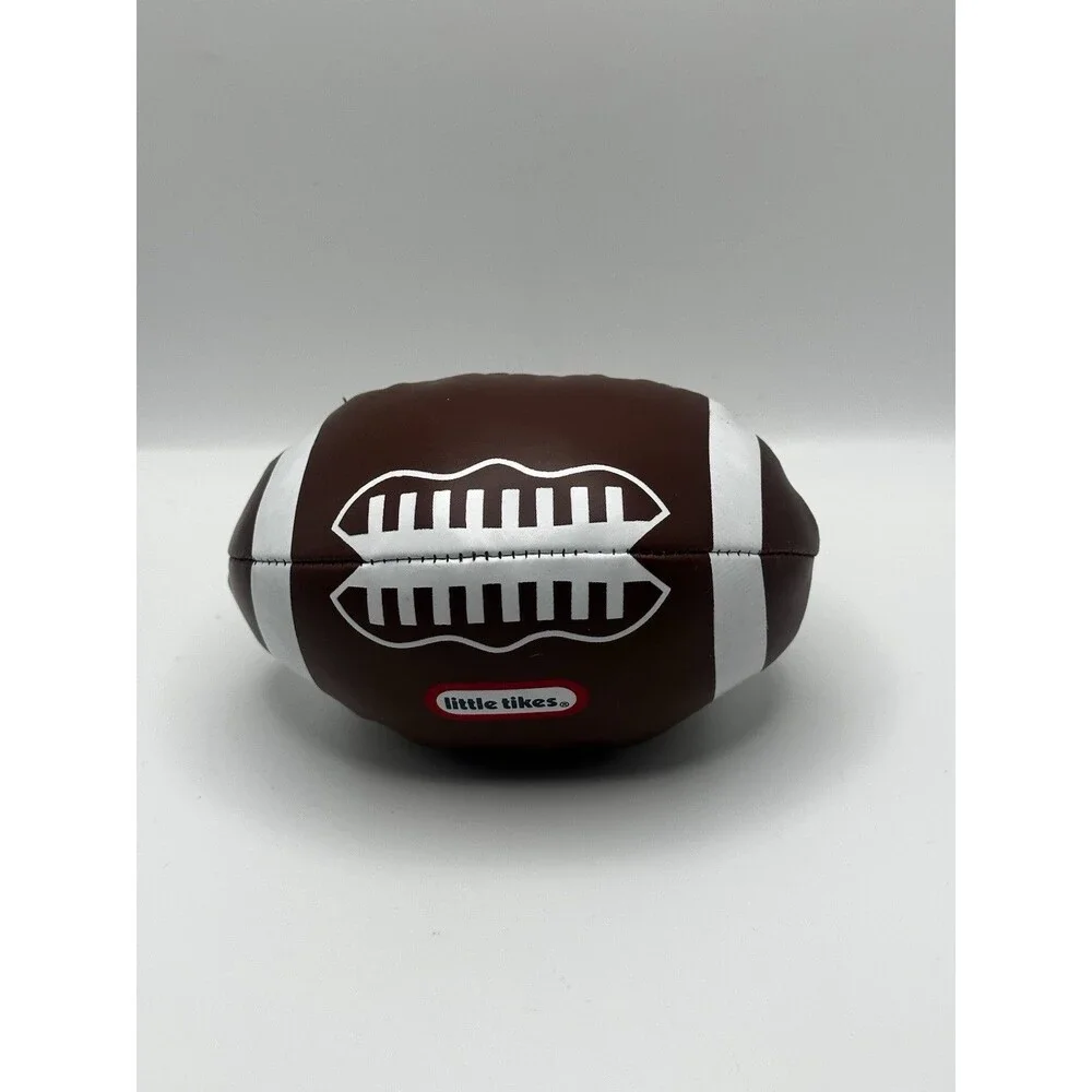 Little Tikes Soft Plush Football Toy Brown White Stitched Vinyl Kids”